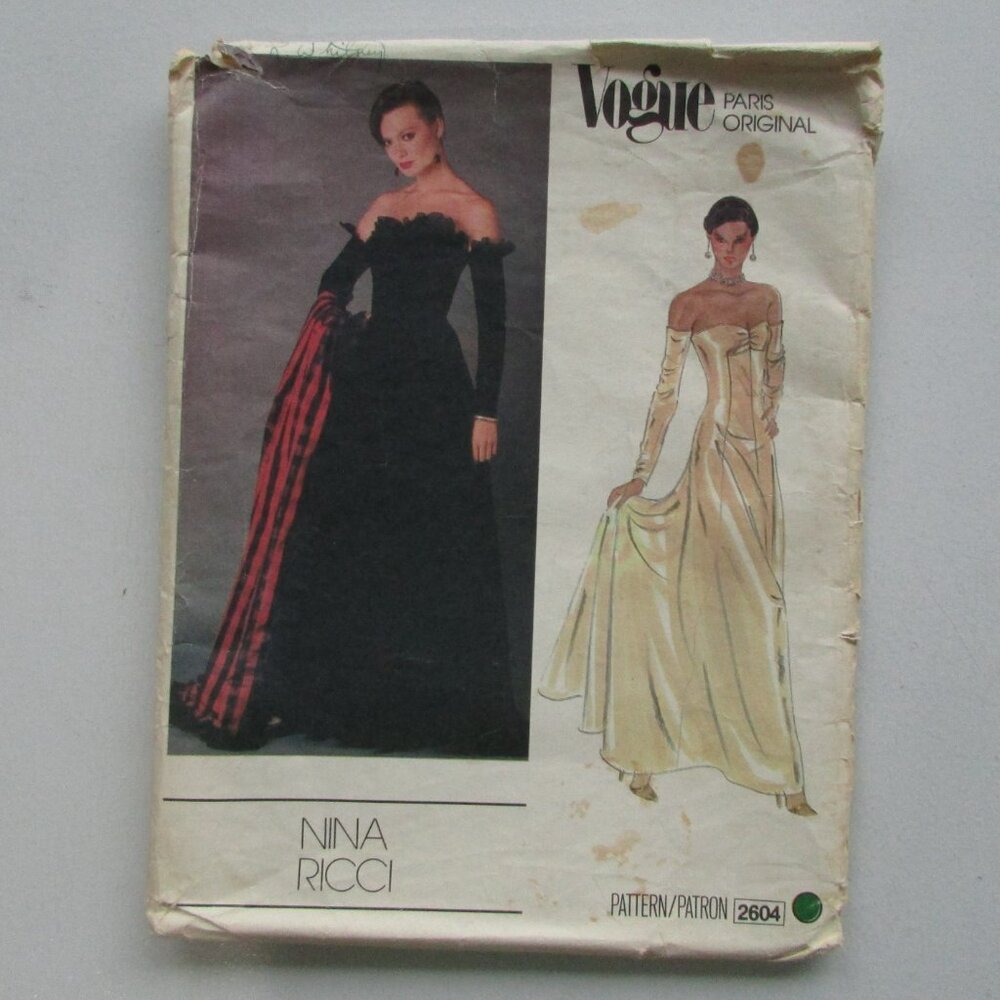 Nina Ricci Gown Vogue Sewing Pattern 2604 - Sz 10